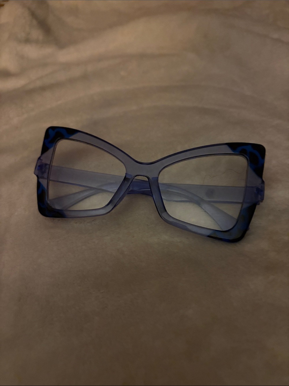 Blue Tortoiseshell Square Fashion Sunglasses - Unbranded
